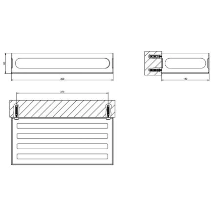 Gessi Rilievo Полка 30 см., подвесная, цвет: nero XL
