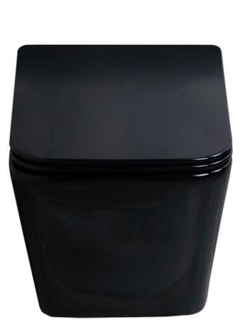 Унитаз Gid Tr2144BL 52 см подвесной безободковый микролифт черный глянцевый