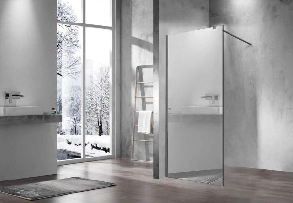 Душевая перегородка Vincea Walk-In VSW-1H800MRGM, 800*2000, вороненая сталь, стекло зеркальное