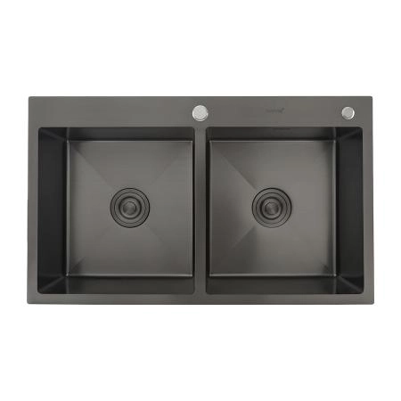 Кухонная мойка GAPPO GS8350-6 с коландером, графит