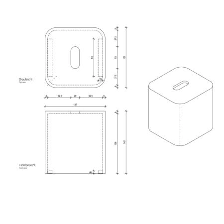 Decor Walther Stone KBQ Диспенсер для салфеток 14.2x13.7x13.7см, настольный, цвет: белый