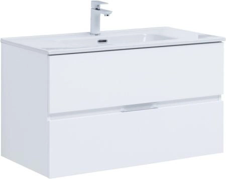 Тумба под раковину Aquanet Алвита New 90 2 ящика, белый матовый