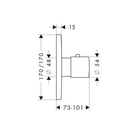 Axor Citterio M, Термостат Highflow, СМ, внешняя часть, цвет: хром