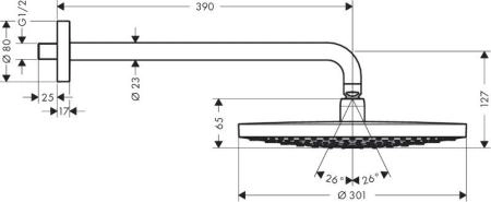 Hansgrohe Raindance Select 26466000 верхний душ цвет хром