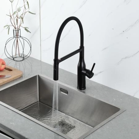 Смеситель GAPPO G4098-26 для кухни с гибким изливом, черный