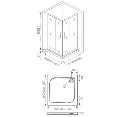 Душевой угол GOOD DOOR Infinity CR-80-C-CH 80x80 см