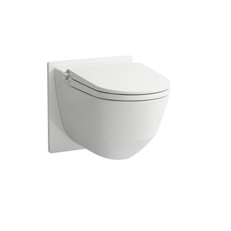 Laufen Cleanet Riva Унитаз-биде подвесн 600х395х405мм, безободк с пультом д/у, с сиденьем, c покрытием LCC , цвет белый глянец/хром