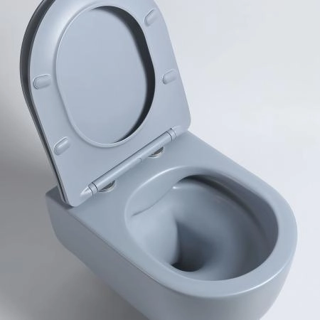 Унитаз подвесной Vincea Evo VT1-34SMO безободковый, цвет океан матовый, ультратонкое soft-close сиденье