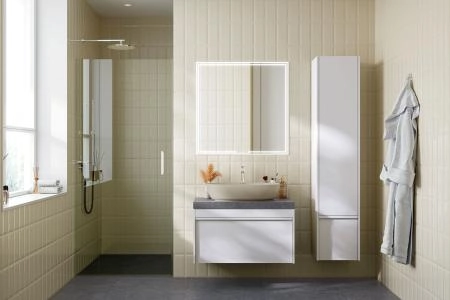 Тумба Kerama Marazzi MODULA МОДУЛА MO.80.1+1\WHT подвесная 80 с ящиком 1+1, белая глянцевая
