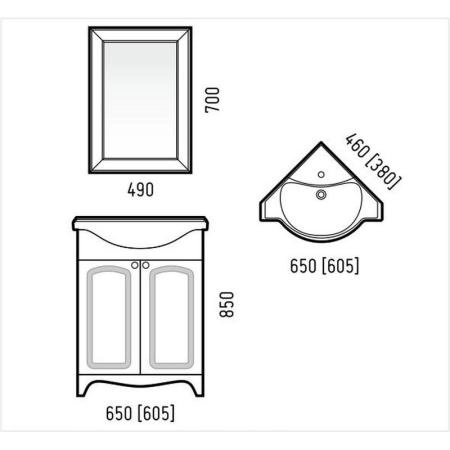 Тумба под раковину Corozo Классика 65 угловая