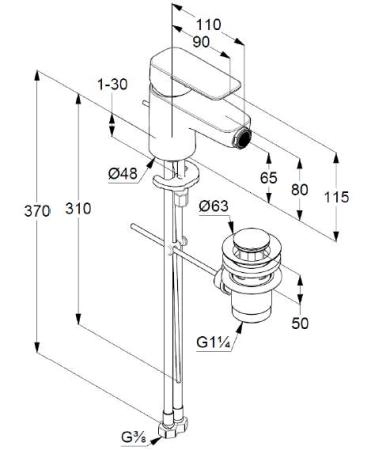 Смеситель для биде Kludi Pure&Style 402160575