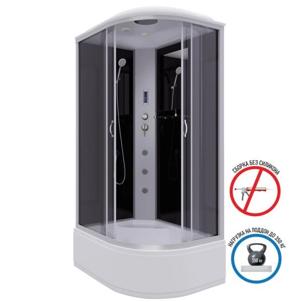 Душевая кабина Niagara NG-2510-14LF 1200х800х2150 высокий поддон 40см стекло тонированное