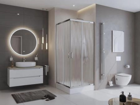 Душевой уголок BelBagno UNO-195 100x100 прозрачное стекло 5 мм профиль хром UNO-195-A-2-100-C-Cr
