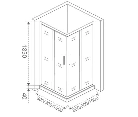 Душевой угол GOOD DOOR Latte CR-80-C-WE 80x80 см
