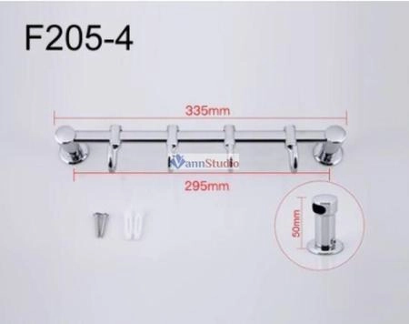 F205-4 Планка Frap 4 крючка подвижные