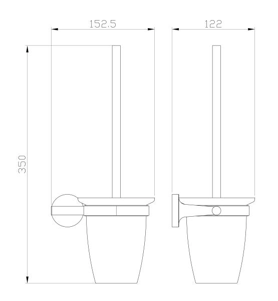 Туалетный ершик в комплекте WONZON & WOGHAND SIMPLE, Темный графит (WW-6529-BGM)