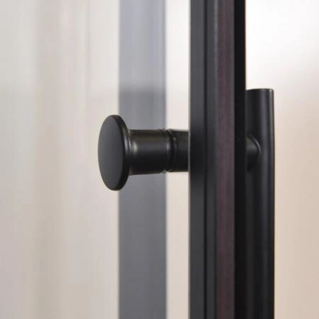 Душевая кабина Esbano 80x80 черный профиль полукруг стекло прозрачное ESKBB80CR