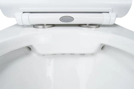 Унитаз напольный AZARIO FRETTA ROUND 650x340x770 безободковый  и сиденьем микролифт (AZ-7121)