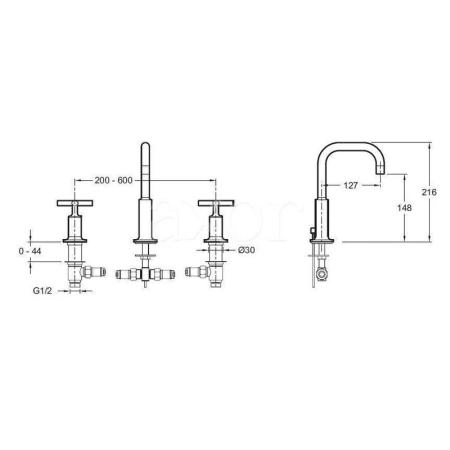 Смеситель Jacob Delafon PURIST E144063-CP для раковины хром с донным клапаном