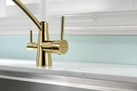 Смеситель для кухни Paulmark SIGEN золото/белый 213111-GW под фильтр