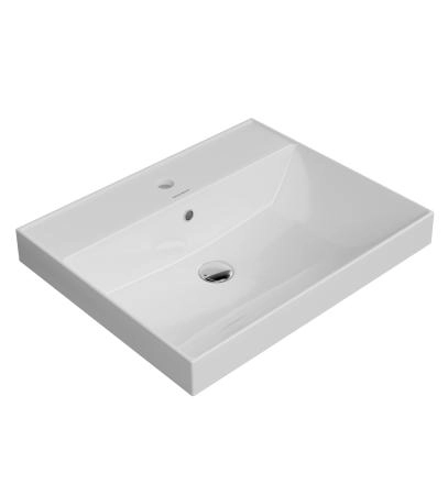 Раковина Kerama Marazzi CUBO КУБО CU.wb.60 подвесная\мебельная 60, белая глянцевая