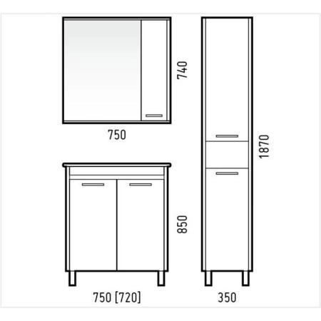 Тумба под раковину Corozo Лорена 75 антик