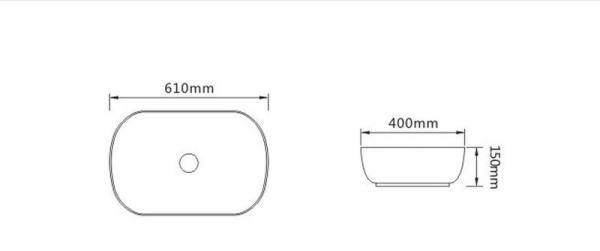 Раковина SantiLine SL-1091 керамическая, накладная