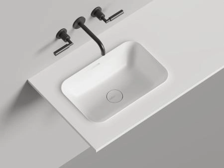 Раковина Salini ONDA EDGE ROUND S-Stone, RAL полностью матовая 200x70 14022051MNF столешница без отв.смесителя