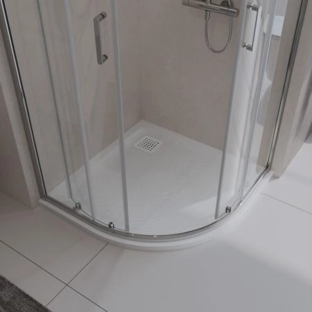 Душевой поддон BelBagno 90x90 искусственный камень чёрный матовый полукруг TRAY-MR-UNO-R-90-550-35-NERO-CR