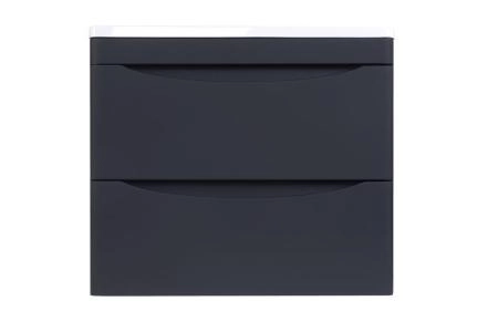 Тумба подвесная Style Line Бергамо мини 60 (2 ящ.) Люкс антискрейтч черный, PLUS