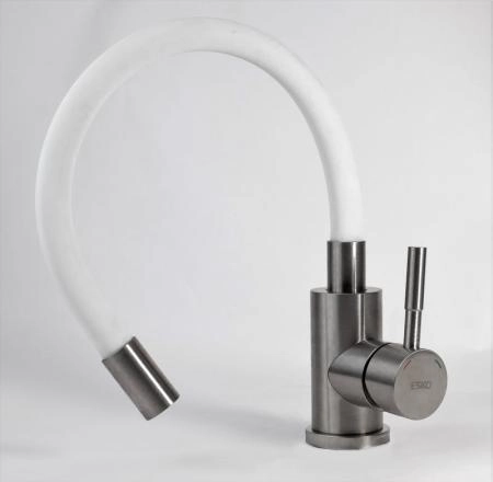 Смеситель для кухонной мойки ESKO Snake K44 W хром белый