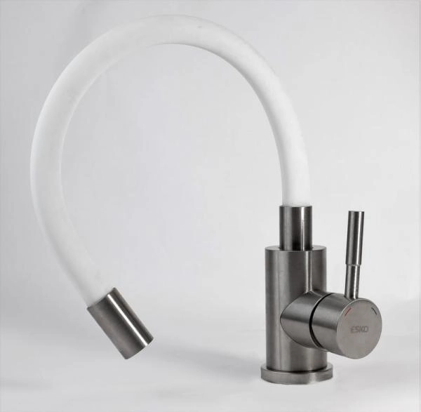 Смеситель для кухонной мойки ESKO Snake K44 W хром белый
