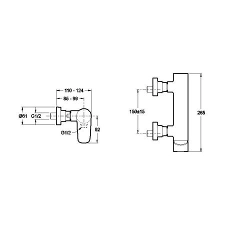 Смеситель Jacob Delafon ALEO E72351-CP для душа хром