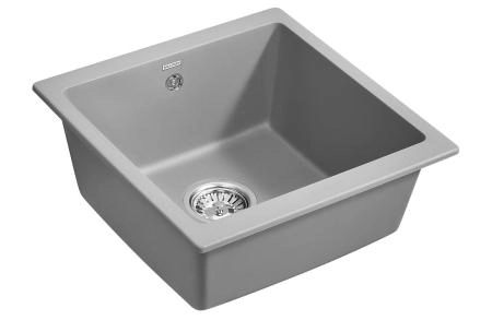 Кухонная мойка Paulmark BRILON PM104546-GRM серый металлик 445х460 кварцевая