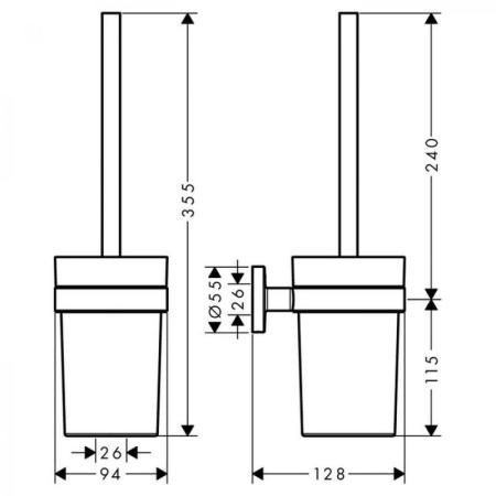 Hansgrohe 41722000 Logis Туалетный ершик настенный, хром