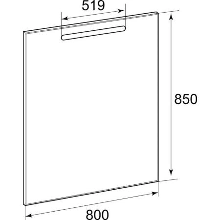 Roca The Gap Original Зеркало 80x85см, с LED-подсветкой сверху, системой антизапотевания, выкл-кнопкой внизу под зеркальным полотном