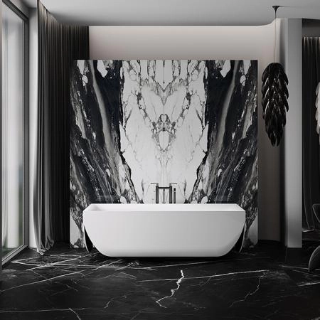 Salini ARIA Ванна отдельностоящая 190x90x60см, материал: S-Sense, донный клапан, сифон, слив-перелив, цвет: белый