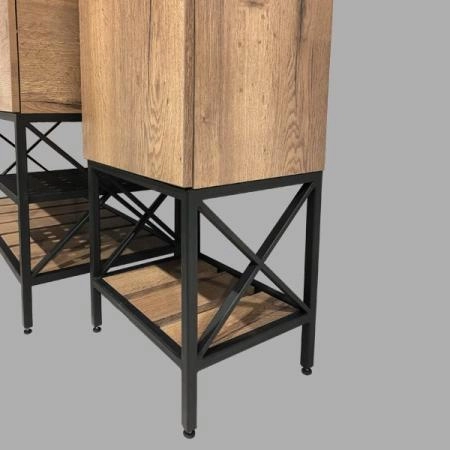 Тумба с раковиной Comforty Бредфорд-90 дуб темный черная матовая