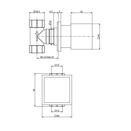Fima Carlo Frattini Fit F3523/1CR Запорный клапан, внутренняя часть (F2220) в комплекте, цвет: хром