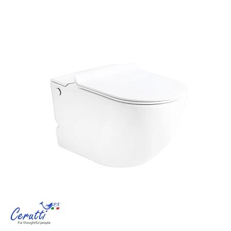 Унитаз подвесной CeruttiSPA БАРБАРИЯ (BARBARIA) Aria Pulse CT10591 (585х360х330) с функцией импульсного смыва БЕЗ РАМЫ
