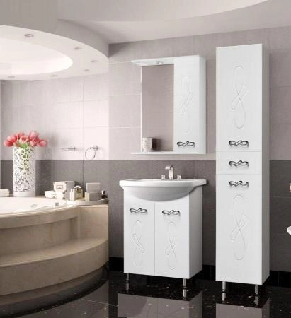 Зеркальный шкаф Style Line Elfante Венеция 55/С с подсветкой, белый