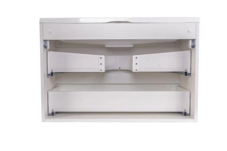 Тумба подвесная Style Line Бергамо мини 90 (2 ящ.) Люкс антискрейтч белый, PLUS