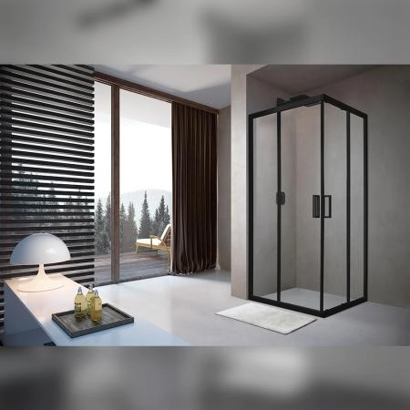 Душевой уголок Terminus Соренто 5ES90х90B квадрат 90х90х200, черный