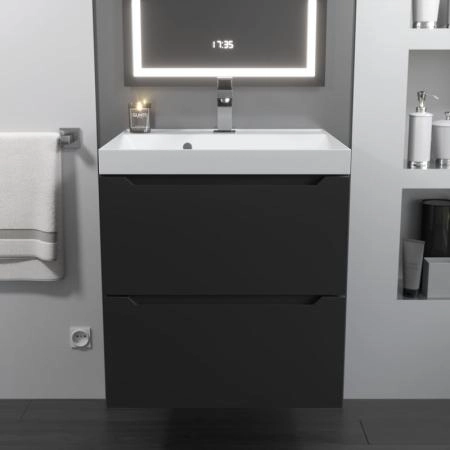 Тумба под раковину для ванной Uperwood Tanos NEW 50 см, подвесная, черная