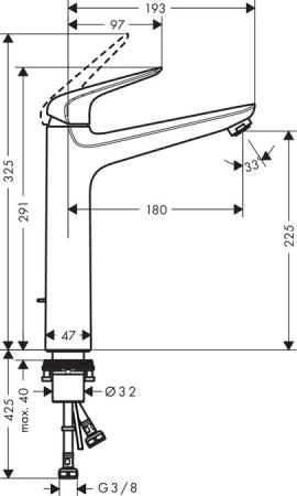 Смеситель для раковины Hansgrohe Novus 71123000 с донным клапаном,хром