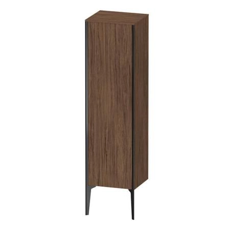 Duravit XViu Шкаф подвесной 40x36x133см, с 1 дверью, 3 стеклянными полками (петли слева), цвет: walnut dark/черный матовый