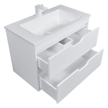 Тумба под раковину для ванной Uperwood Modul 80 см, подвесная, матовая, белая