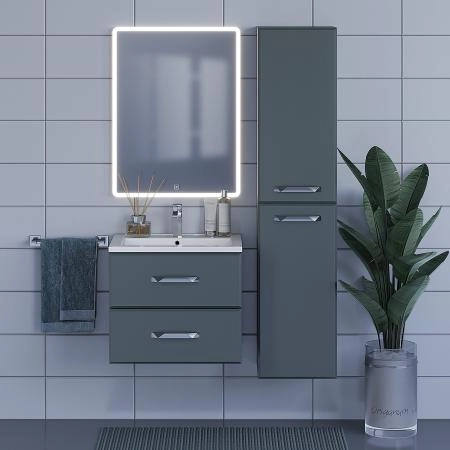Тумба под раковину для ванной Uperwood Foster 60 см, подвесная, серый графит