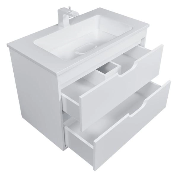 Тумба под раковину для ванной Uperwood Modul 80 см, подвесная, матовая, белая