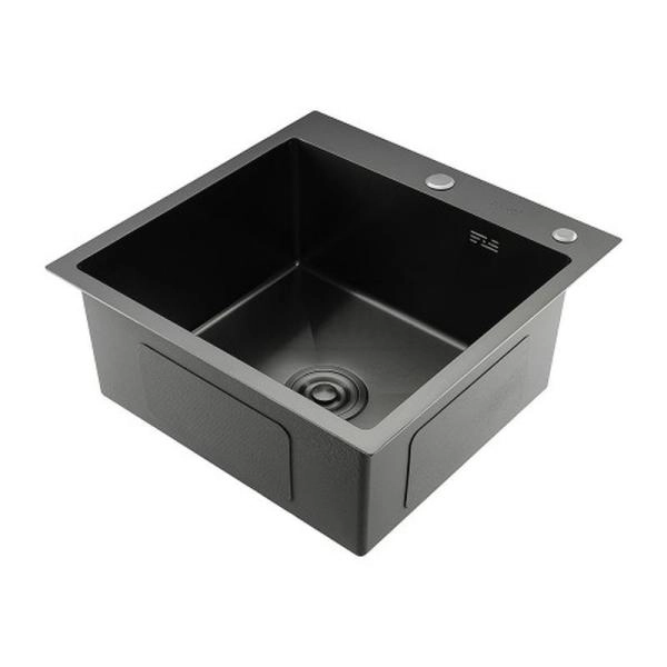 Кухонная мойка Gappo GS5050-6 500x500x215mm 0.8мм с коландером Черный